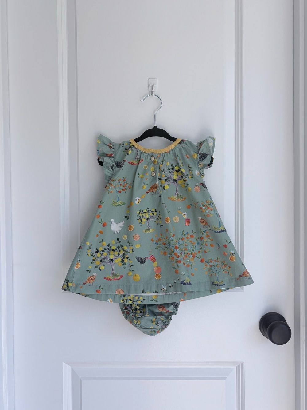 Oso & Me Green Chicken and Picnic Dress Set